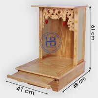 Bàn thờ thần tài giá rẻ cột chữ 41cm