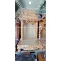 Bàn thờ thần tài mái chùa gỗ công nghiệp đẹp rẻ bền không mối mọt chuẩn phong thủy - màu vàng - 61x41