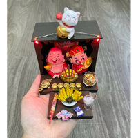 Bàn thờ thần tài mini chibi khung mica cao cấp sang trọng (xưởng sx)