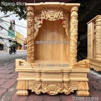 Bàn thờ thần tài ngang 48 cm gỗ thông rẻ nhất thị trường sỉ Lh : 03888.22.838