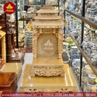 Bàn thờ thần tài ông địa 3 mái song long chầu nguyệt + kệ thờ – TĐ08