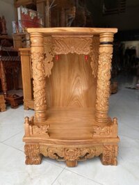 Bàn thờ thần tài ông địa gỗ gõ , bàn thờ gỗ cao cấp ngang 48 X68 cm