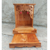 Bàn thờ thần tài ông địa gỗ xoan ngang 35cm giá mềm