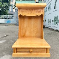 Bàn thờ thần tài ông địa gỗ Sồi ngang 35cm