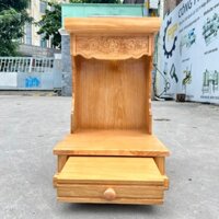 Bàn thờ thần tài ông địa gỗ Sồi ngang 35cm