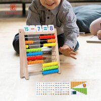 Bàn tính bằng gỗ cổ điển Đồ chơi học toán mầm non Khung gỗ Bàn tính