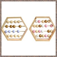 Bàn tính bằng gỗ tự nhiên Bắc Âu có hạt Thủ công Bé học tập sớm Đồ chơi giáo dục Trang trí phòng trẻ em