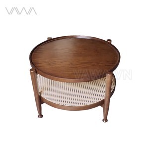 Bàn trà 2 ngăn Rustic gỗ sồi