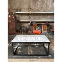 BÀN TRÀ BÀN SÔFA CHÂN SẮT MẶT MÀU GIẢ VÂN ĐÁ(hình thật).
