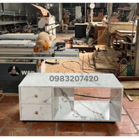 BÀN TRÀ BÀN SÔFA PHÒNG KHÁCH MÀU GỖ  GIẢ ĐÁ , CÓ BÁNH XE DI CHUYỂN CÓ KHOÁ HÃM (hình thật )