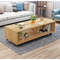 BÀN TRÀ BÀN SÔFA PHÒNG KHÁCH CÓ BÁNH XE .