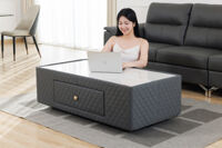 Bàn trà bọc da mặt đá AM06 - Độc đáo nổi bật