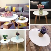 Bàn trà cafe chân gỗ sồi đa năng trang trí phòng, salon, studio, tiệm cà phê cực xinh và tiện lợi BT50M