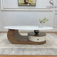 Bàn Trà CoCoon Kèm Ngăn Tủ Tiện Dụng, Bàn Trà Sofa Mặt Đá Chống Ố Cao Cấp, Bàn Uống Nước Phòng Khách CN House