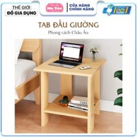 Bàn trà gỗ kệ đầu giường đa năng 2 tầng phòng khách màu Vân gỗ kệ - đa năng decor phòng ngủ hiện đại (APS)