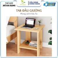 Bàn trà gỗ kệ đầu giường đa năng 2 tầng phòng khách màu Vân gỗ kệ - đa năng decor phòng ngủ hiện đại (APS)