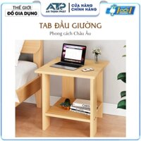 Bàn trà gỗ kệ đầu giường đa năng 2 tầng phòng khách màu Vân gỗ kệ - đa năng decor phòng ngủ hiện đại (APS)