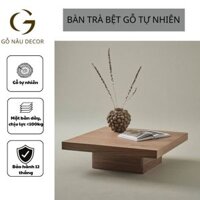 Bàn trà gỗ sồi tự nhiên, bàn sofa, bàn uống trà bệt phong cách Nhật kiểu dáng tinh tế, chắc chắn - Gỗ Nâu