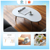 Bàn trà hạt đậu, bàn tròn chân gỗ tự nhiên cao 30cm, 40cm, 50cm, dễ lắp đặt tiện dụng