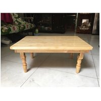Bàn trà hật xếp gọn chân tiện, bàn gỗ cao su tự nhiên, kích thước nhỏ dễ dàng di