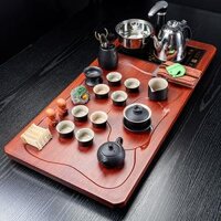 Bàn trà Kungfu, ấm đun nước, bộ khay trà, bộ trà hoàn chỉnh cho phòng khách gia đình, cấp nước đơn giản, hoàn toàn tự động khay trà điện tử bo ban tra dien