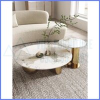 Bàn Trà Mặt Đá Ceramic Cao Cấp Chân Inox Sáng Bóng Chịu Lực Tốt Chống Va Đập Thiết Kế Độc Đáo