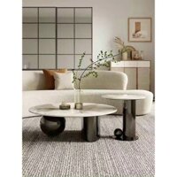 Bàn Trà Mặt Đá Ceramic Cao Cấp Chân Inox Sáng Bóng Chịu Lực Tốt Chống Va Đập Thiết Kế Độc Đáo