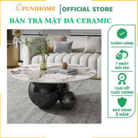 Bàn Trà Mặt Đá Ceramic Cao Cấp Chân Inox Sáng Bóng Chịu Lực Tốt Chống Va Đập Thiết Kế Độc Đáo