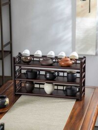 Bàn trà Rack Rack Rack Pot Rack Cup Rack Asphalt Rack Trà cụ nhỏ Jar Receiver Rack Mini Bamboo cổ Rack