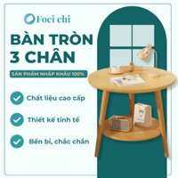 BÀN TRÀ SOFA 2 MẶT NAGO, BÀN SOFA, CHÂN GỖ (mặt hình tròn) bằng gỗ ván ép, kích thước 30x40cm