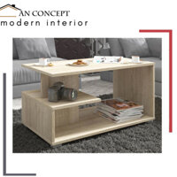 Bàn trà sofa 2 màu bàn 2 tầng nhỏ gọn gỗ công nghiệp đẹp phòng khách ANO90