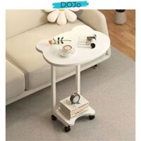 Bàn trà sofa 2 tầng DOJO có bánh xe di động bề mặt gỗ MDF chống nước khung thép không gỉ - AM117