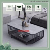Bàn Trà Sofa Chân Sắt Mặt Đá Ceramic, Bàn Nhiều Nan