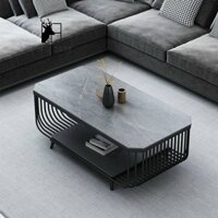 Bàn trà sofa dài, bàn phòng khách dài, bàn trà đơn, bàn cà phê bàn decor dài 1m2 2 tầng, mặt đá ceramic