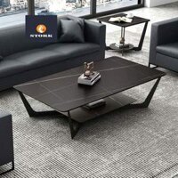 Bàn trà sofa dài, bàn phòng khách dài, bàn trà đơn, bàn cà phê bàn decor dài 1m2 2 tầng, mặt đá ceramic