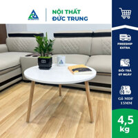 Bàn trà sofa hình tròn,bàn decor,bàn tròn cafe,chân gỗ Cao Su tự nhiên (Nhiều màu sắc)