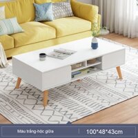 Bàn trà sofa phòng khách, Bàn uống nước kết hợp hộ tủ để đồ nhỏ xinh phong cách Bắc Âu mẫu mới nhất