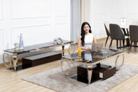 Bàn trà sofa S891 - Vân báo Nam Mỹ sang trọng