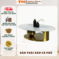 Bàn trà Sofa T90 - mặt đá Ceramic, chân Inox sáng bóng - nhập khẩu hiện đại cho chung cư nhà phố