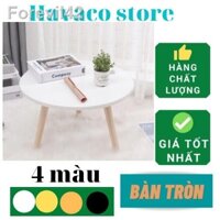 BÀN TRÀ SOFO MẶT TRÒN CHÂN GỖ SỒI bt50m