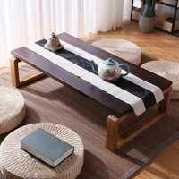 Bàn trà Tatami gỗ nguyên khối phong cách Nhật Bản, bàn học Trung Quốc, bàn Kang trên sàn, bàn cửa sổ bay, bàn thấp, bàn