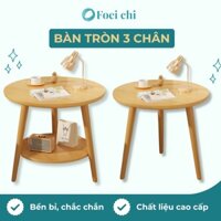 BÀN TRÀ TRÒN 2 MẶT NAGO DECOR PHÒNG NGỦ, Bàn trà (mặt hình tròn) bằng gỗ ván ép, kích thước 30x40cm
