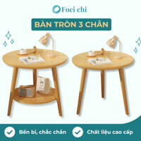 BÀN TRÀ TRÒN 2 MẶT NAGO DECOR PHÒNG NGỦ, Bàn trà (mặt hình tròn) bằng gỗ ván ép, kích thước 30x40cm