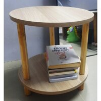 Bàn trà tròn sofa 2 tầng,bàn tròn cafe ngồi bệt chân gỗ tự nhiên tiện ích