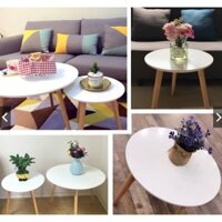 Bàn trà tròn sofa,bàn tròn cafe ngồi bệt chân gỗ tự nhiên tiện ích