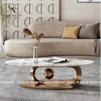 Bàn Trà Universe Phiên Bản Inox Mạ PVD, Bàn Trà Sofa Mặt Đá Chống Ố Cao Cấp, Bàn Uống Nước Phòng Khách CN House
