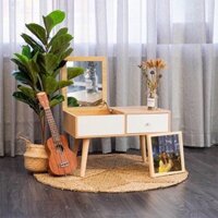 Bàn Trang Điểm Bệt, Bàn Phấn Có Gương Gỗ MDF Cao Cấp Chịu Lực Cao KHOA PHÁT CS4