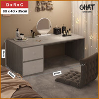 Bàn trang điểm bệt có ngăn kéo, bàn làm việc ngồi bệt đa năng gỗ MDF cao cấp