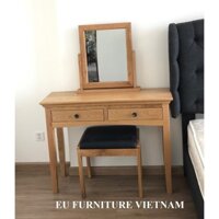 Bàn trang điểm gỗ sồi 2 hộc _ EUF137 – Kính bật