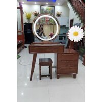 Bàn trang điểm gỗ sồi dài 1m kèm ghế, bàn trang điểm đèn led tùy mẫu, lưu ý đặt hàng qua zalo